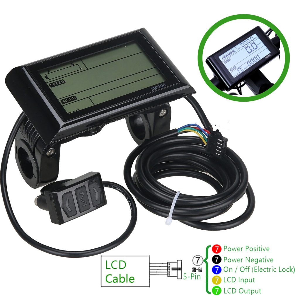 Ebike LCD Display SW900 (SM-Plug 5-Pin type)