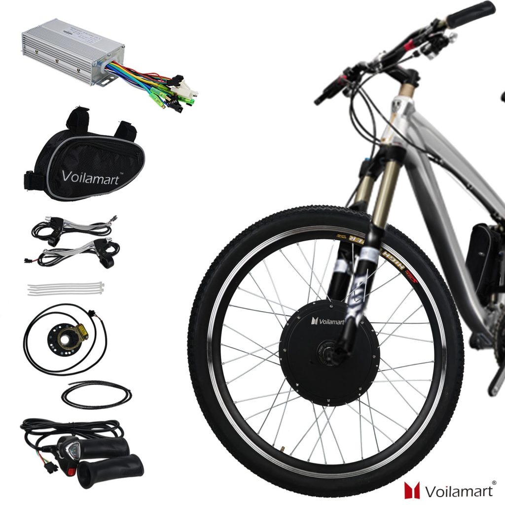 Voilamart E-Bike Conversion Kit 26" Front Wheel 36V 500W Electric Bicycle Conversion Motor Kit with Intelligent Controller and PAS System for Road Bike