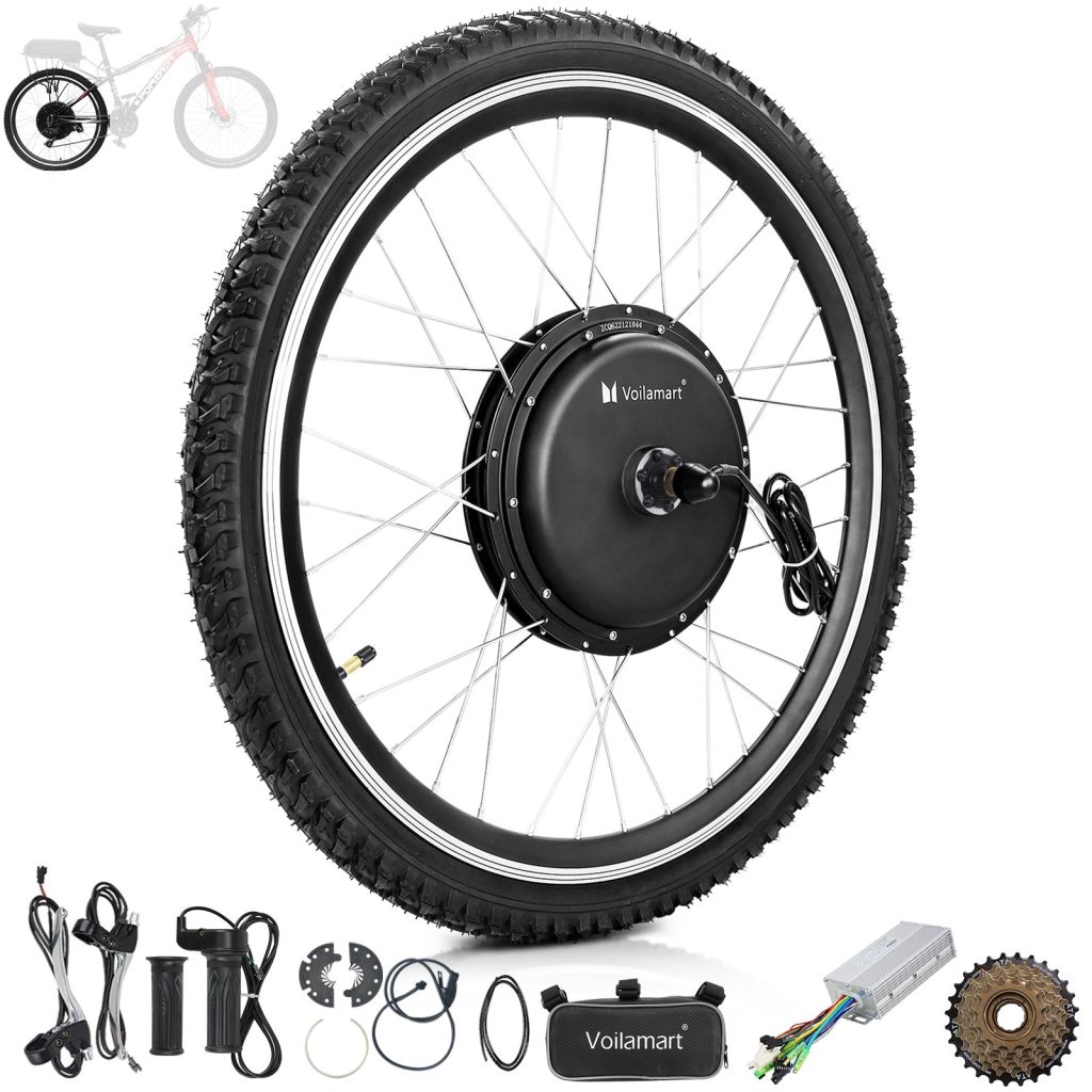 Voilamart 36V 1000W Electric Bike Conversion kit Ebike Hub Motor Bicycle E bike 26" Rear 135mm Dropout