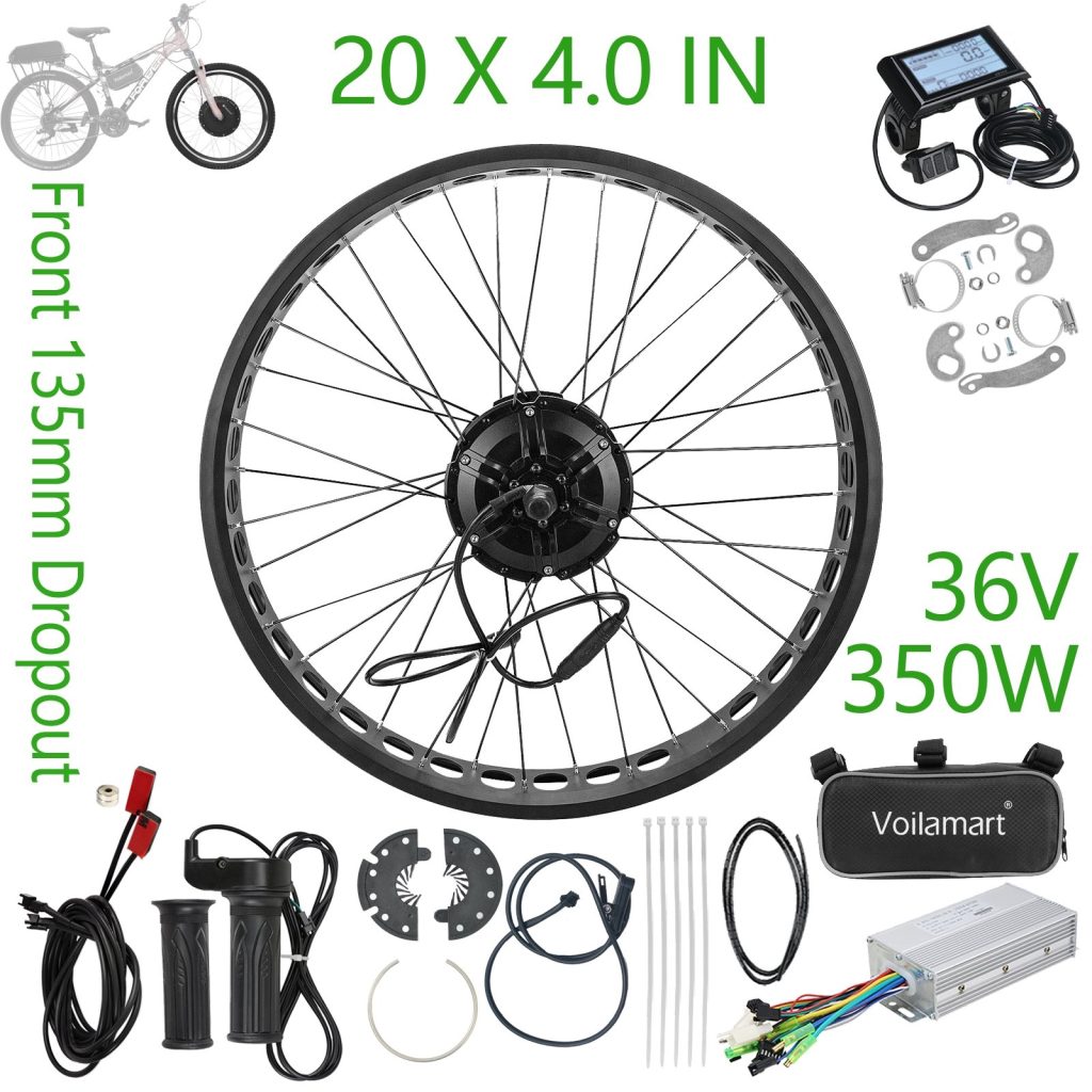 20 X 4.0 IN  36 Volt 350 Watt Front 135MM Hub Motor Wheel Kit