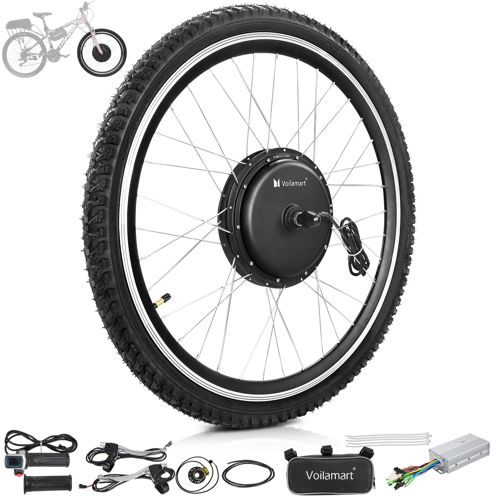 Voilamart 28" 48V 1000W Front Wheel Electric Bicycle Motor Conversion Kit Bike Cycling Hub