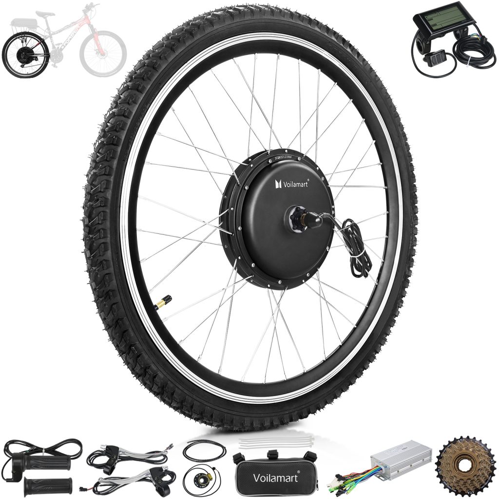 Voilamart 28" 36V 500W Rear Wheel Electric Bicycle Conversion Kit Speed Hub Motor wth LCD Meter